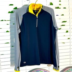 LRL runners jacket with bright yellow trim